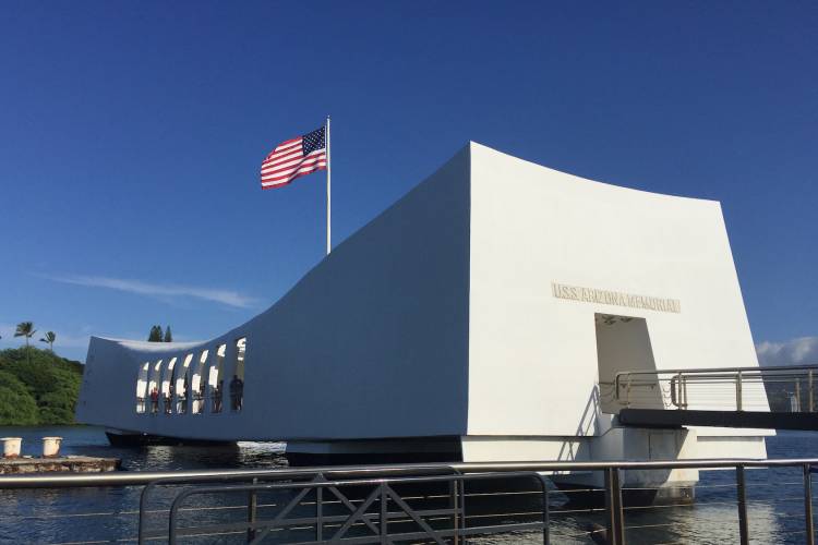 USS Arizona Memorial at Pearl Harbor in Honolulu, Oahu, Hawaii 